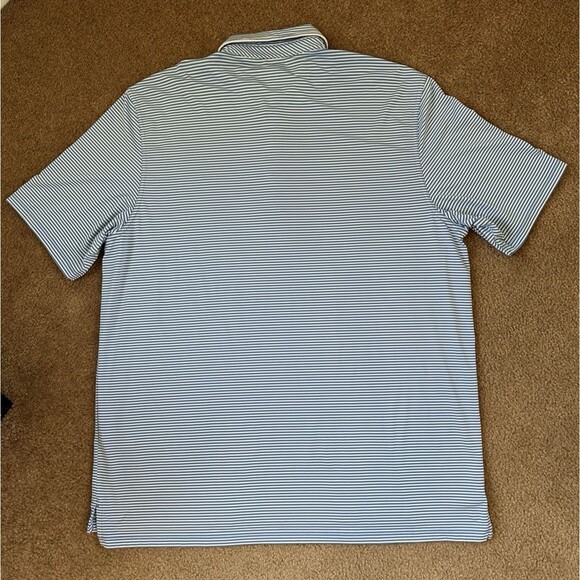 Vineyard Vines Men’s Polo Shirt XXL Blue White Stripe Performance Stretch Whale - Picture 2 of 15
